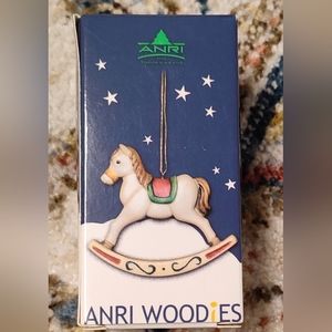 NWT Anri Woodies Christmas Ornament "Rocking Horse"